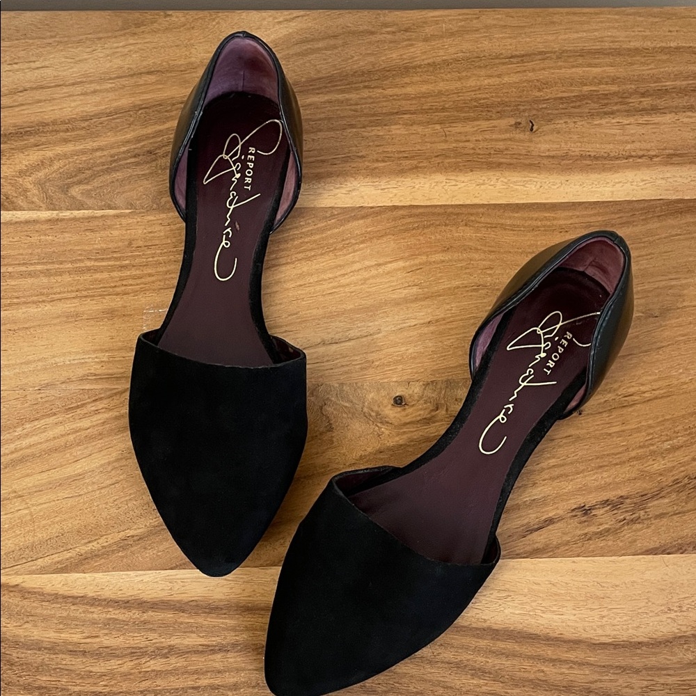 7 1/2.  Genuine Leather & Suede  D’ORSEY Cut Black Women's Flats